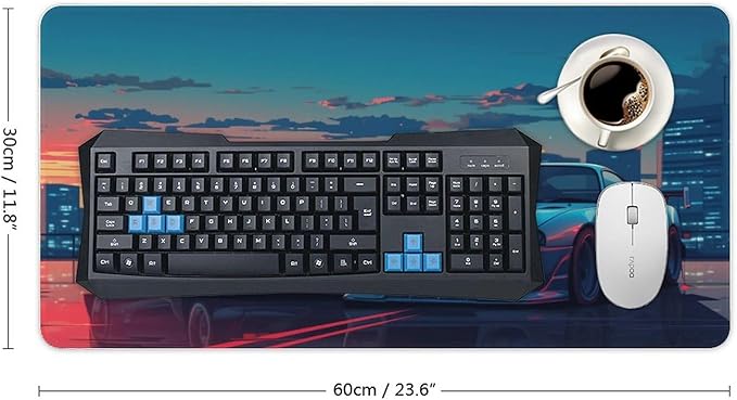 JDM Car Desk Mats on Top of Desks Pad Japanese Large Mouse Pads Gaming Cool Classic Sports Car JDM Big Mousepad for Desktop Keyboard Computer Mat 23.6 x 11.8 inch