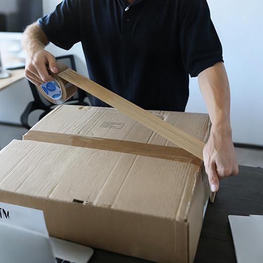 2Inch Brown Packing Tape, 2.0 Mils 110 Yards - High Tensile Strength for Shipping, Moving Boxes Sealing & Packaging, Superior Hold and Tear Resistance