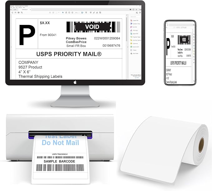 9527 Product Shipping Labels 4x6, 20 Rolls x 250 Labels, Direct Thermal, Compatible with Zebra, Eltron Printers