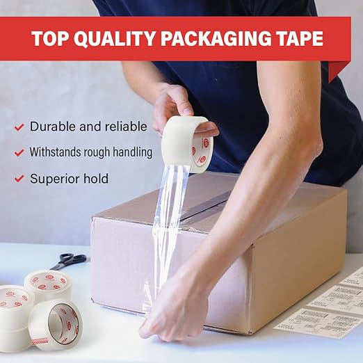 Simply Cool Packing Tape 36 Pack, Heavy Duty Packaging Tape for Shipping, Moving Boxes, Sealing, Mailing & Storage – Strong 1.88” Wide x 100 Yards Per Refill Roll, 3600 Yards Total