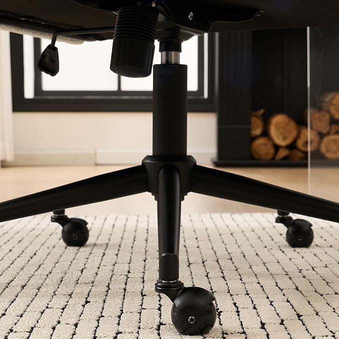 Kidol & Shellder Office Desk Chair Set of 2 with Arm, Swivel Adjustable Height with Wheels Comfortable Wide Seat for Home Office, Bedroom, Makeup Room, Beige