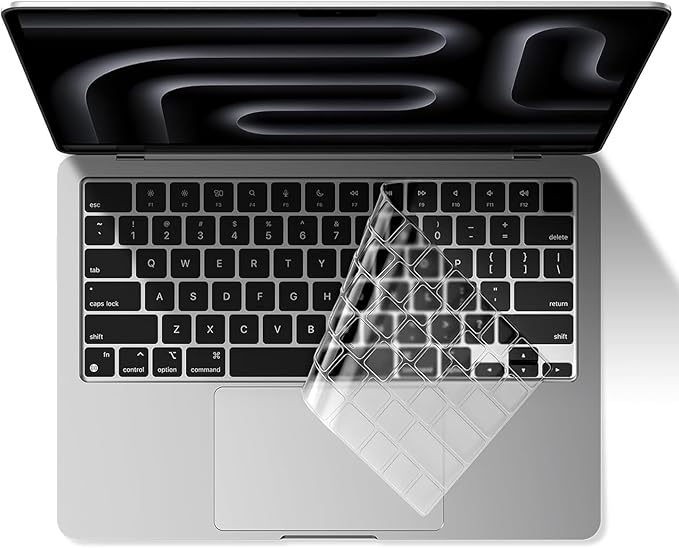 EooCoo Premium Keyboard Cover Skin Ultra Thin Protector, Compatible with M5 MacBook Pro 14" 16" M4 M3 M2 M1 Pro Max Chip, 2025-2021 MacBook Air 15" 13.6" M4 M3 M2 Chip, Clear