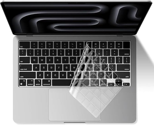 EooCoo Premium Keyboard Cover Skin Ultra Thin Protector, Compatible with M5 MacBook Pro 14" 16" M4 M3 M2 M1 Pro Max Chip, 2025-2021 MacBook Air 15" 13.6" M4 M3 M2 Chip, Clear