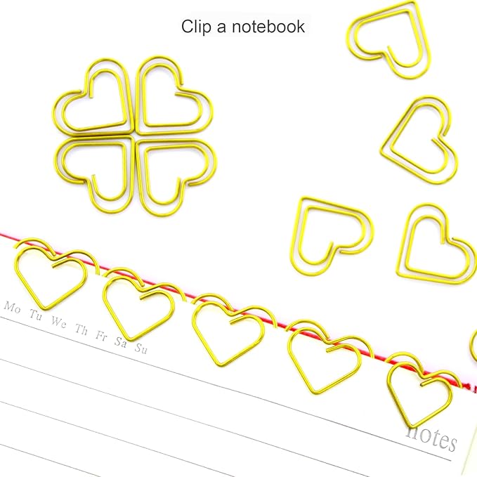 150 Pcs Small Yellow Paper Clips Cute Paperclips Decorative Clip Basic Office Supplies for Photo Wedding Invitations