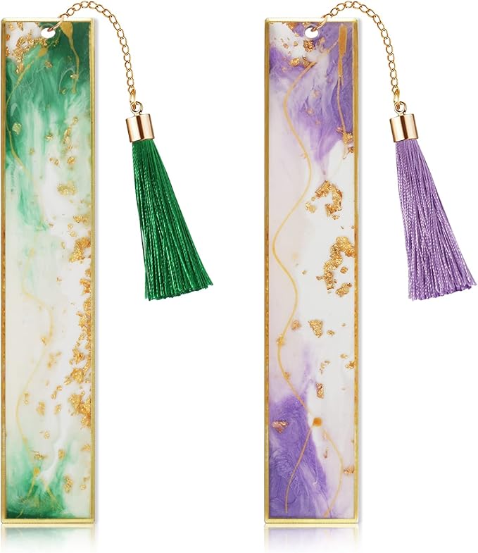 Kaluofan 2PCS Book Marks for Women, Durable Handmade Resin Bookmarks for Mothers, Teachers, Students and Book Lovers on Mother's Day, Teachers' Day, Christmas