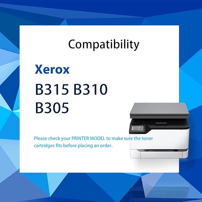 B315 B310 B305 Black Toner Cartridge (with Chips) Compatible for Xerox 006R04376 for Xerox B305 B310 B315 Laser Printer (1BK, 1-Pack)