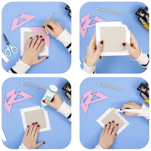 Craftelier - Set of 2 Squares for Rounded Corners Binding | Perfect Tool for Binding Planners, Binders or Albums | Two Sizes 1/4“ and 1/2” - Color Purple