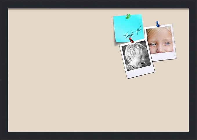 PinPix 22x15 Inch Cork Bulletin Board. This Decorative Framed Pin Board Comes with Desert Pastel Design and a Satin Black Frame. Ideal for Home Office Decor or Message Board (PinPix-1815)