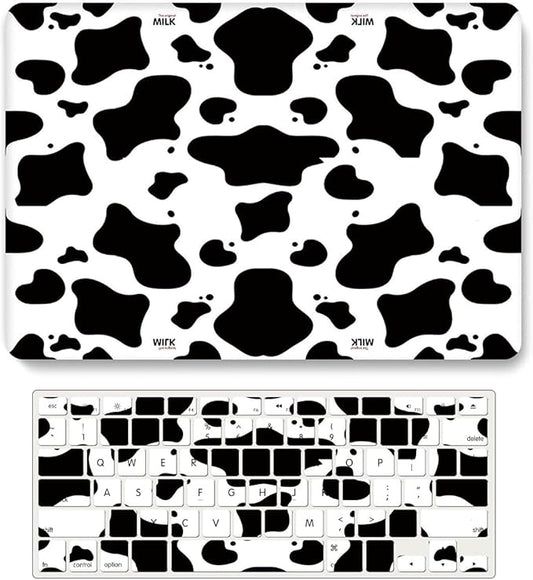 Bandless Laptop Case Compatible with MacBook Pro 13 inch CD-ROM Model: A1278(Old Version 2012/2011/2010/2009/2008)Plastic Hard Shell Cover & Keyboard Skin - Milk Cow A1278(Pro w/CD-ROM 2008-2012)