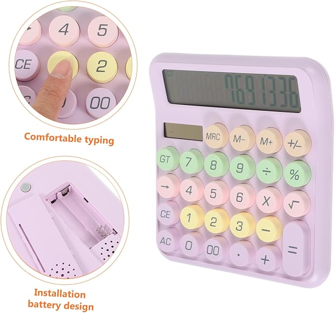 Portable Mechanical Switch Calculator for Students and Office Lightweight Pocket Calculator with Plastic Construction Simple Design for Math and Physics Use Space-Saving Handheld