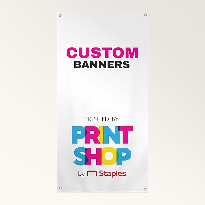 Staples Custom Scrim Vinyl Banner - 24W" x 36L" Quote Banner with 4 Grommets - Durable Outdoor Sign for Events, Promotions, and Business Advertising (Wood)