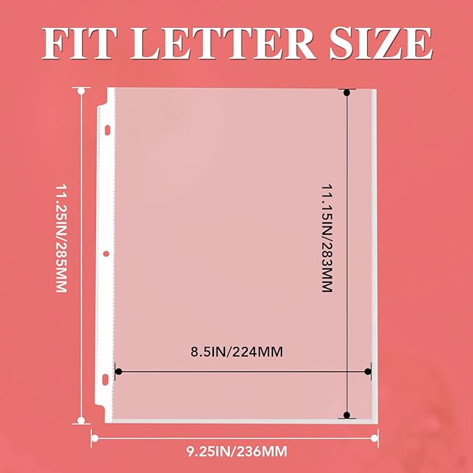 600 Pack Sheet Protectors 8.5 x 11 inch Clear Page Protectors for 3 Ring Binder, Plastic Sleeves for Papers, Document