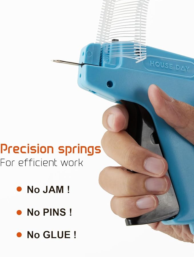 HOUSE DAY Tagging Gun for Clothing, Retail Tag Gun for Clothes, Not for Stitch, Price Tag Attacher Gun with 6 Needles, 1000pcs 2" Barbs Fasteners for Store, Garage, Yard Sale