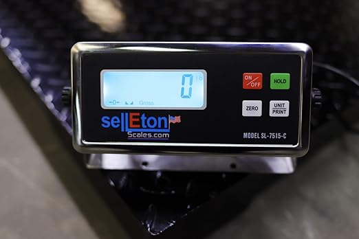 SellEton SL-4040-5k-NN 40" x 40" Industrial Floor Scale | 5000 lbs x 1 lb l Warehouse Pallets