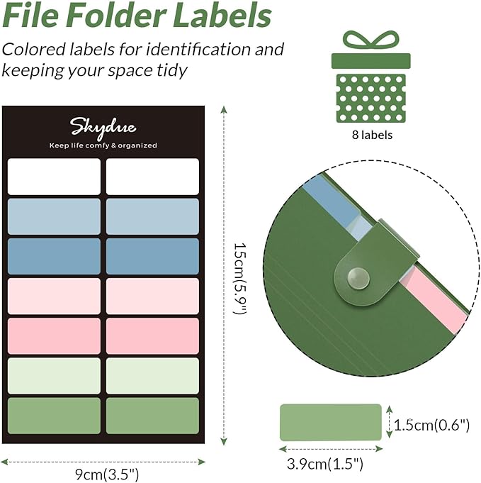 SKYDUE Expanding File Folders with 8 Pockets, Accordion File Organizer with Labels, Portable Paper Bill Receipt Organizer, Letter Size, Home School Office Supplies, Olive Green