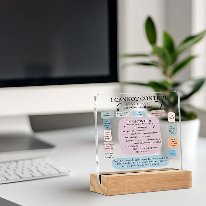 Mental Health Things Acrylic Sign, Mental Health Gifts for Women Men Psychologist Counselor, Acrylic Plaque Desk Decor, Shelf Cubicle Decor for Counseling Office Therapy Desktop Art Decoration