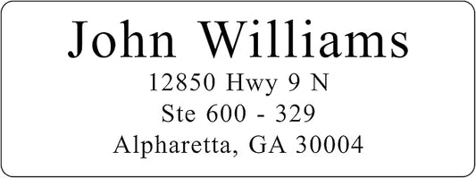 White Address Labels for Business - Personalized Return Address Labels, Custom Mailing Labels, Shipping Stickers for Envelopes and Packages (Serif Font)