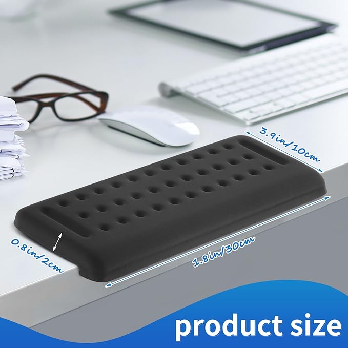 4 Pcs L-Shaped Desk Long Wrist Rest Elbow, Forearm and Wrist Comfort Support Elbow Arm Rest for Table or Desk Edge Accessories, Non-Slip, Memory Foam Padding (Black)
