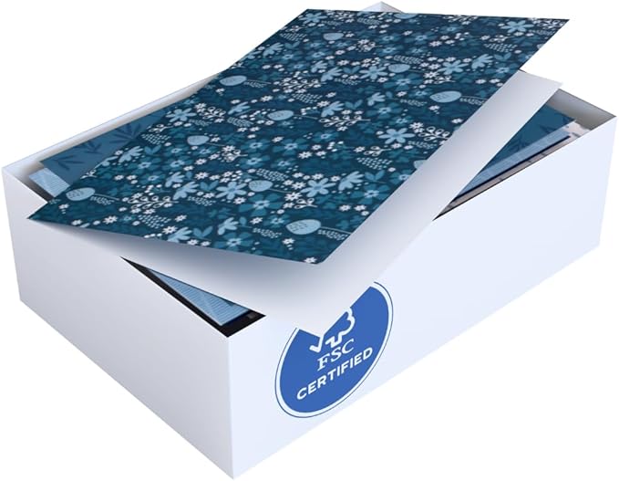 VNS Creations 100 Pack Blank Cards and Envelopes 4x6 - Bulk Blank Greeting Cards with Envelopes & Stickers Inside for All Occasions, Cute Colored Notecards Stationery Set, Assorted Colors Note - Navy