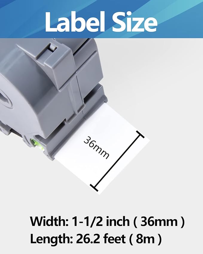 Weemay Compatible 3 Pack TZe-261 Replacement for Brother P-Touch Label Tape 36mm 1.4 Inch Laminated White TZe TZ Tape TZ-261 TZ261 TZe261 for Ptouch PT 3600 530 Printer, 1.4" x 26.2'