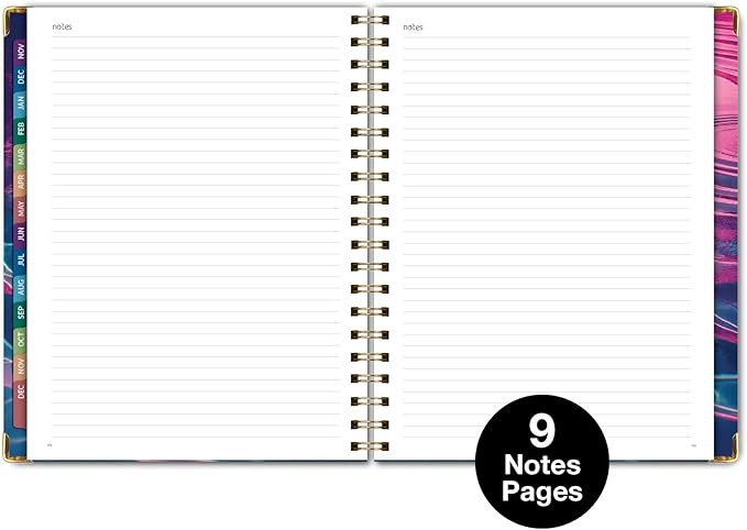 HARDCOVER 2026 Planner, 8.5"x11": 14 Months (November 2025 - December 2026), Daily Weekly Monthly Planner, Yearly Agenda, Bookmark, Pocket Folder and Sticky Note Set (Summer Bliss)