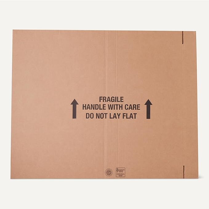 Amazon Basics TV Moving Box for 50-inch TV, Picture and Mirror, Heavy Duty Shipping Container, 48 x 4 x 33 inches, 3 Pack