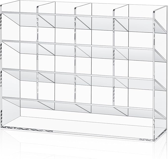 Acrylic Pen Organizer Storage for 200 Markers Vertical Marker Organizer Acrylic Pen Display Holder for Office Desk Desktop Stationery Pencil Storage, Clear, 13 x 4 x 10.2 Inch