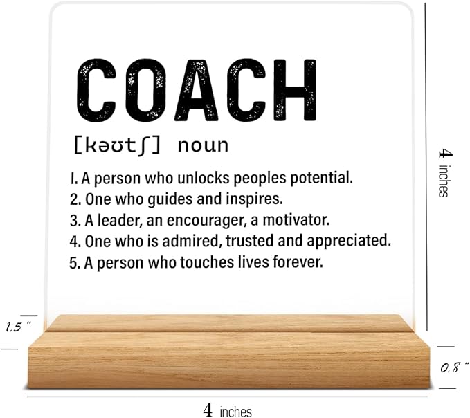 Best Coach Gift, Appreciation Gifts for Coaches, Retirement Gifts for Coaches, Coach Definition Acrylic Desk Sign Decor
