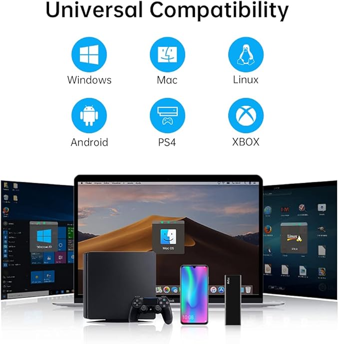 Netac 1TB Portable SSD USB 3.2 Gen 2 (10 Gbps, Type-C) External Solid State Drive Backup Slim Portable Drive for File Storage/Business Travel Essential, Rapid Read & Write Low Noise, Zslim