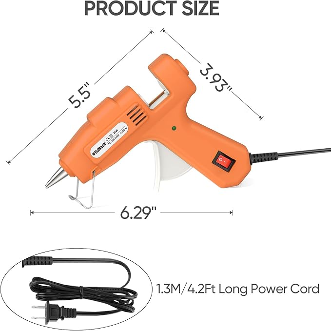 ROMECH 20W Mini Hot Glue Gun with 30 Glue Sticks Set, Fast Preheating Hot Glue Gun Kit Heavy Duty Gluegun for Craft, DIY, Repairs (Orange)