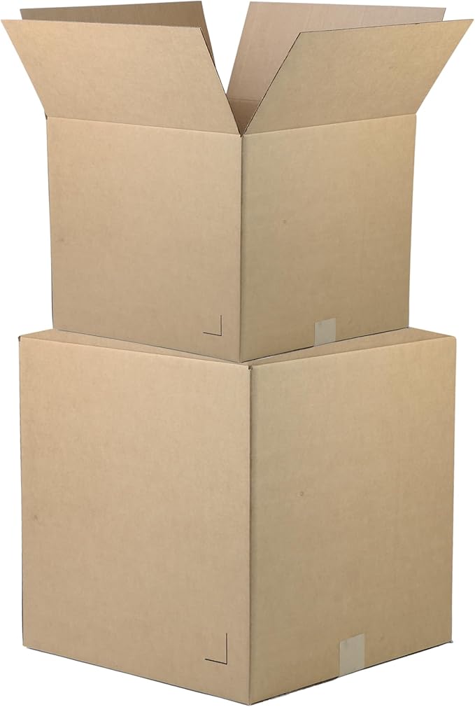 The Boxery 20"x20"x8" Brown/Kraft Corrugated Cardboard Shipping Boxes 20-Pack | Mailing, Packing, Moving & Storage for Business/Home – Durable - Eco-Friendly, Recyclable - Made in the USA