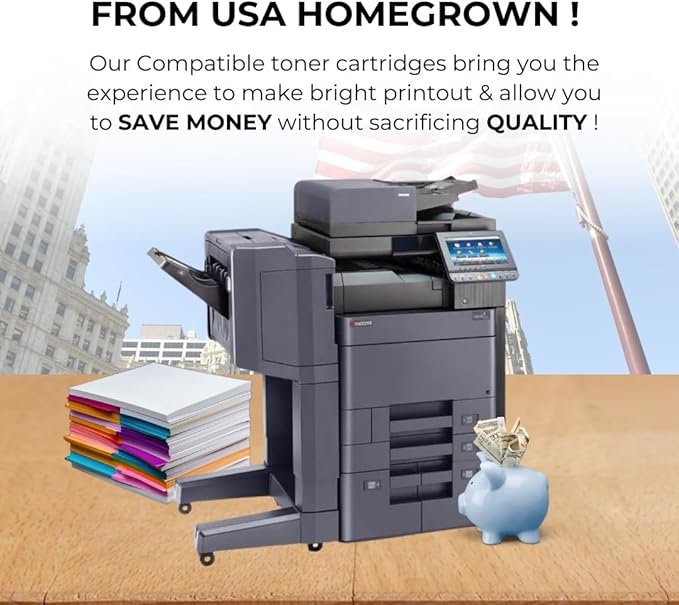 Toner Pros Replacement TK-8517 Toner Cartridge - Compatible for Kyocera TASKalfa 5052ci 5053ci 6052ci 6053ci Color Printers, 4 Color Pack: KCMY - Yield 30,000 Black & 20,000 Colors Pages