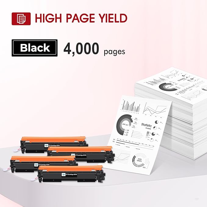 051H 051 High-Yield Black Toner Cartridge 4-Pack Compatible for Canon 051H Toner Cartridge 051 CRG051H CRG051 for Canon imageCLASS MF269dw MF267dw MF264dw MF266dn MF263dn LBP162dw LBP161dn Printer