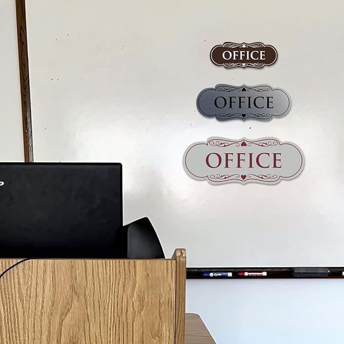 All Quality Designer Office Sign | Easy Installation - Blue - Small (1 Pack)