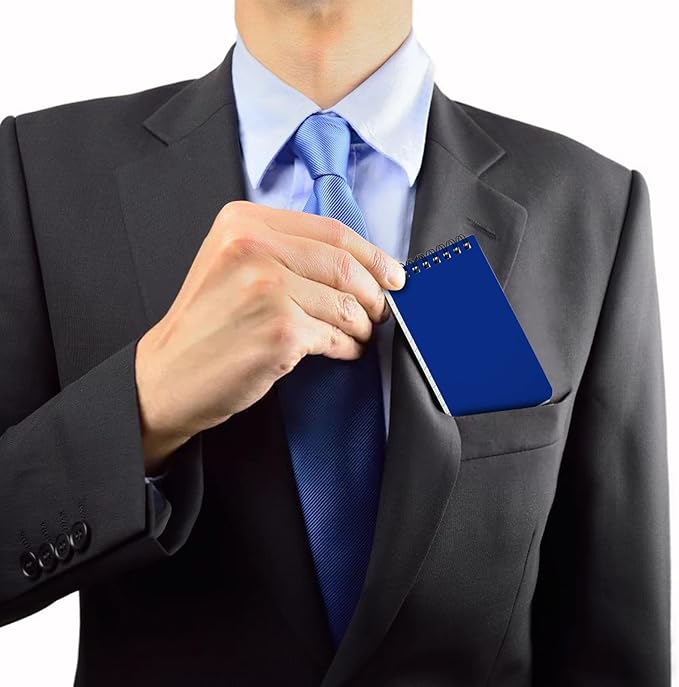 Hacaroa 30 Pack Top Spiral Memo Pads, 3"x5" Lined Pocket Notebook Mini College Ruled Paper, Wirebound Small Steno Pads for Home, School, Office, 75 Sheets, Assorted Colors