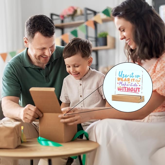 Funny Office Sign Decor, Encouragement Acrylic Sign With Wooden Stand Decorative for Farmhouse Home Tabletop Cubicle Shelf Desk Accessories Decor Inspirational Motivational Gifts