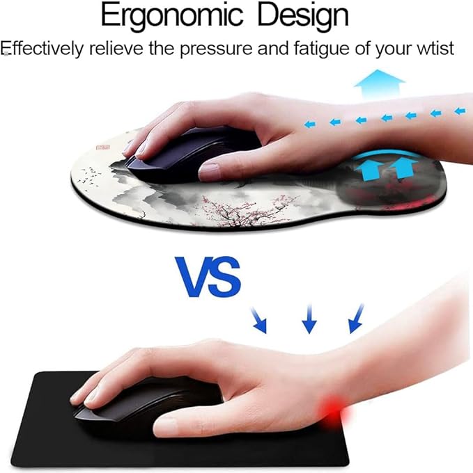 Ergonomic Mouse Pad with Wrist Support,Mouse Pad with Wrist Rest,Relieve Wrist Pain Mousepad Non-Slip Rubber Base,Mouse Pads for Desk,Computers,Laptop,Office,Home,Accessories Japanese Castle