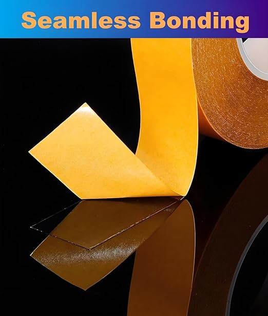 Ultra-Thin Double Sided Adhesive Tape 1.5Inch x 66Ft Transparent Sticky Tape for Making DIY Crafts, Paste Photo, Scrapbook, Gift Wrap, Rug Fixed, Woodworker, Fashion Clothing, Wall Decor, Cat Training