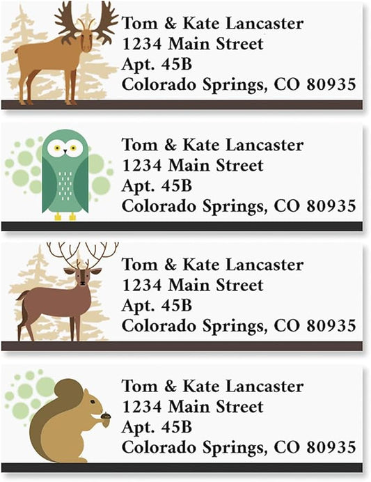 Into The Wild Small Return Address Labels (4 Designs) - Set of 240 2" x 5/8" Self-Adhesive, Flat-Sheet Labels