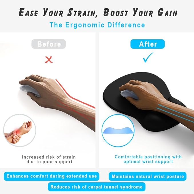 ErgoComfort Gel Wrist Rest Mouse Pad-Ergonomic Office Mousepad with Wrist Support-Non-Slip, Design Desk Accessories Mat for Home&Game Decor (06Minty Dream)