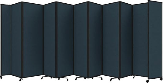 Versare Room Divider 360 Portable Wall Partition | Folding Panels | Large Freestanding Divider | Locking Wheels | Temporary Room Separator