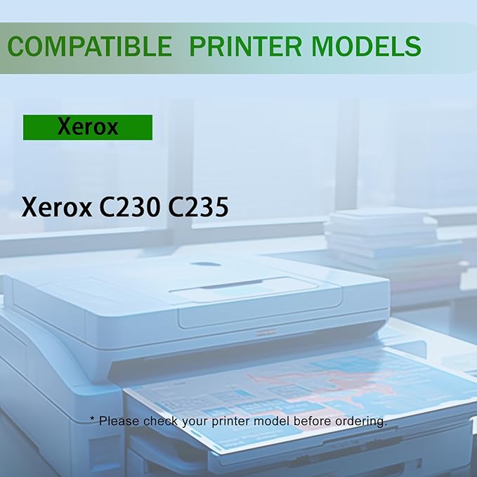 Remanufactured C230 C235 Toner Cartridge # 006R04386 Compatible for Xerox C235/DNI C230/DNI Color Multifunction Printer(Yellow)