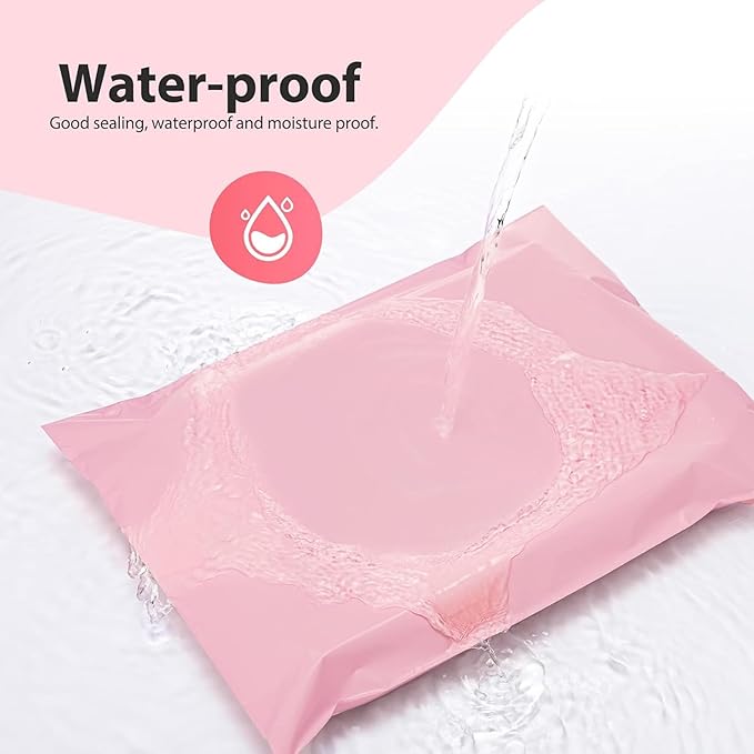 Fuxury 400 Pcs Poly Mailers 14.5x19 Inch, Bulk Shipping Bags for Clothing, Strong Adhesive Shipping Envelopes for Small Business Suppliers,Waterproof Mailers Poly Bags Mailing Envelopes Light Pink