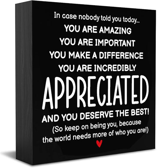 HTBIG Inspirational Gifts for Men Women Friends, Coworker Office Decor Appreciation Gifts, You Are Amazing Appreciated Motivational Desk Sign Decor Home Office Desk