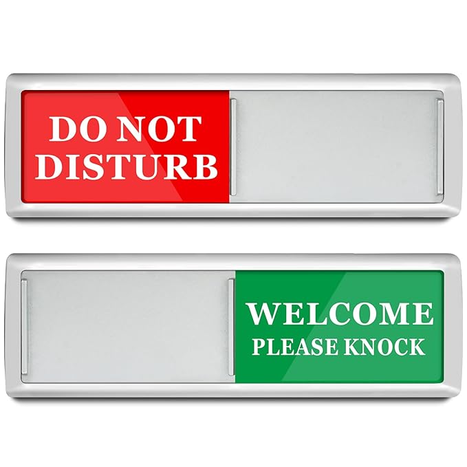 Sukh Green & Red Do Not Disturb Door Hanger - Meeting in Progress Sign, Ideal for Therapy, Sleeping, Spa Treatment - 6.88 x 1.96 inches, 1 Pack