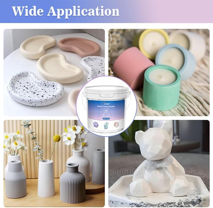 Plaster Casting Powder 5000G/176 OZ, Water Activated Fast Curing Plaster Casting Powder, 20-30 Minutes Demold, Beginners Friendly Casting Powder Kit for Resin Molds, Crafts & DIY Art