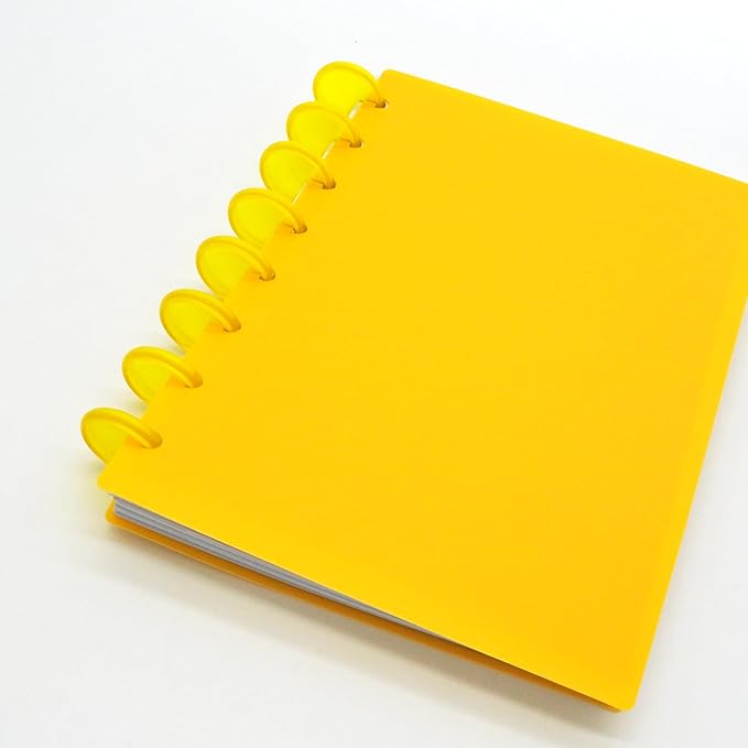 100pcs Discbound Notebook Discs DIY Planner Accessories fits for Tul,Levenger,Arc,Happy Planner,Talia(Transparent Yellow,0.94inch/24mm)