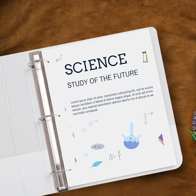 2 Pack of 2.5” Smooth Opening Angle D-Ring View Binders, Professional Presentation Folder for Standard Pages with Inside Pockets, and Customizable Clear View Binder PVC-Free