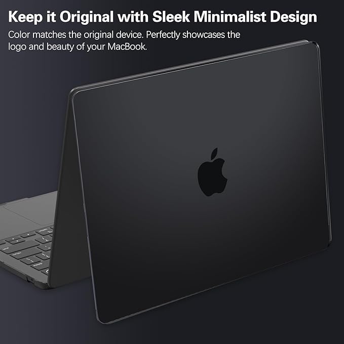 KEROM Space Black Clear Case for MacBook Pro 16 inch 2024-2021 M4 M3 M2 M1 Pro/Max Chip A3403 A3186 A2991 A2780 A2485, Matte Plastic Hard Shell Case & Keyboard Cover, Frosted Space Black