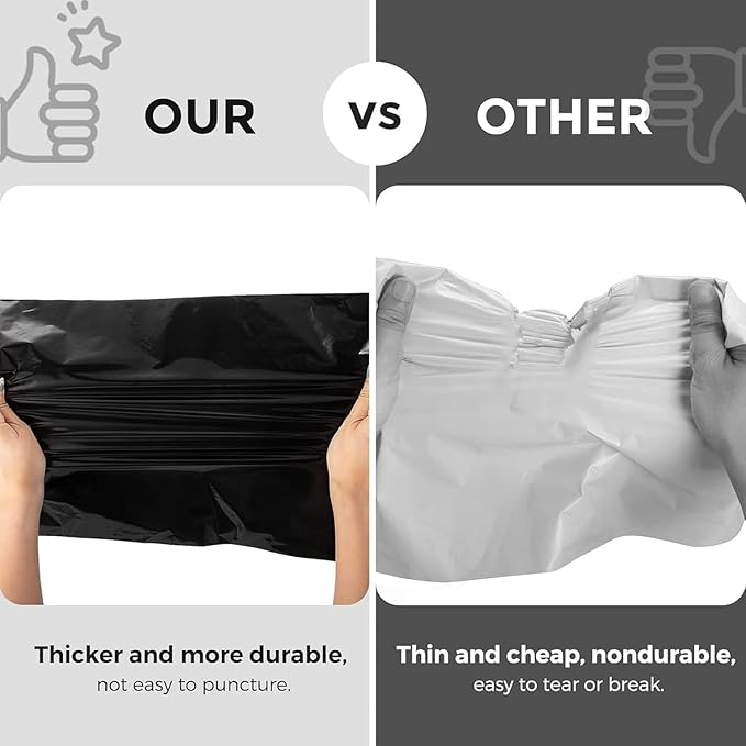 Metronic Poly Mailers 19x24 Inch 2000pcs Black, Large Shipping Bags for Clothes,Self Adhesive Shipping Envelopes for Small Business,Waterproof Mailers Poly Bags for Shipping,Packaging Mailing Bags